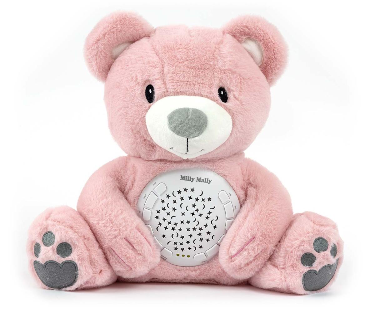 Peluche projecteur Milly Mally Ours Rose