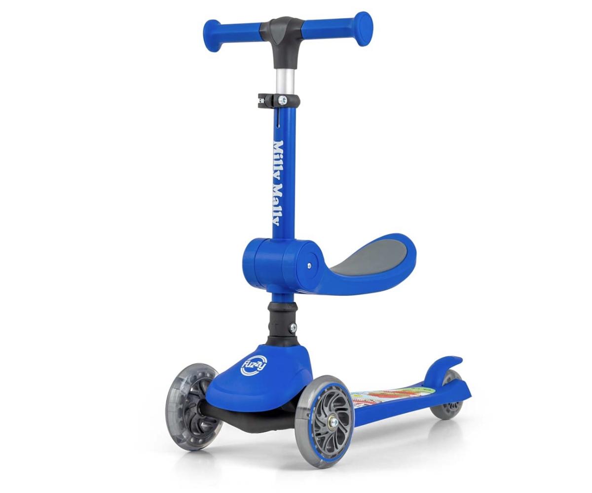 Trottinette Milly Mally Fuzzy Bleu