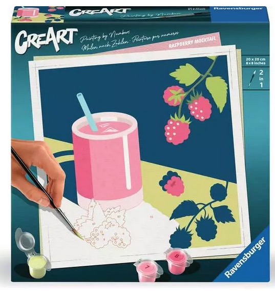 Peinture au numero CreArt - 20x20cm - Drink Raspberry