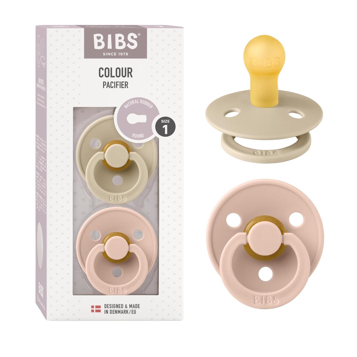 Lot de 2 sucettes - Latex de caoutchouc naturel - Taille 1 0-6 mois Vanille/Blush