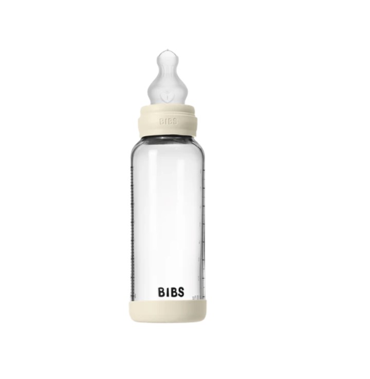 biberon en verre avec tetine ronde en silicone 240m