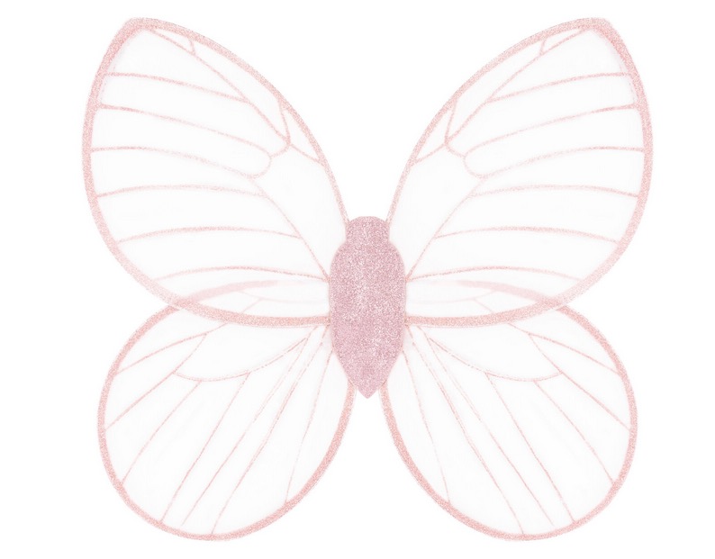 ailes de papillons rose à paillettes