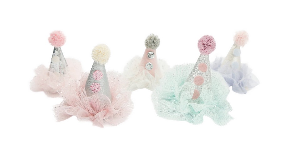 Set de 5 barettes Chapeau de fete