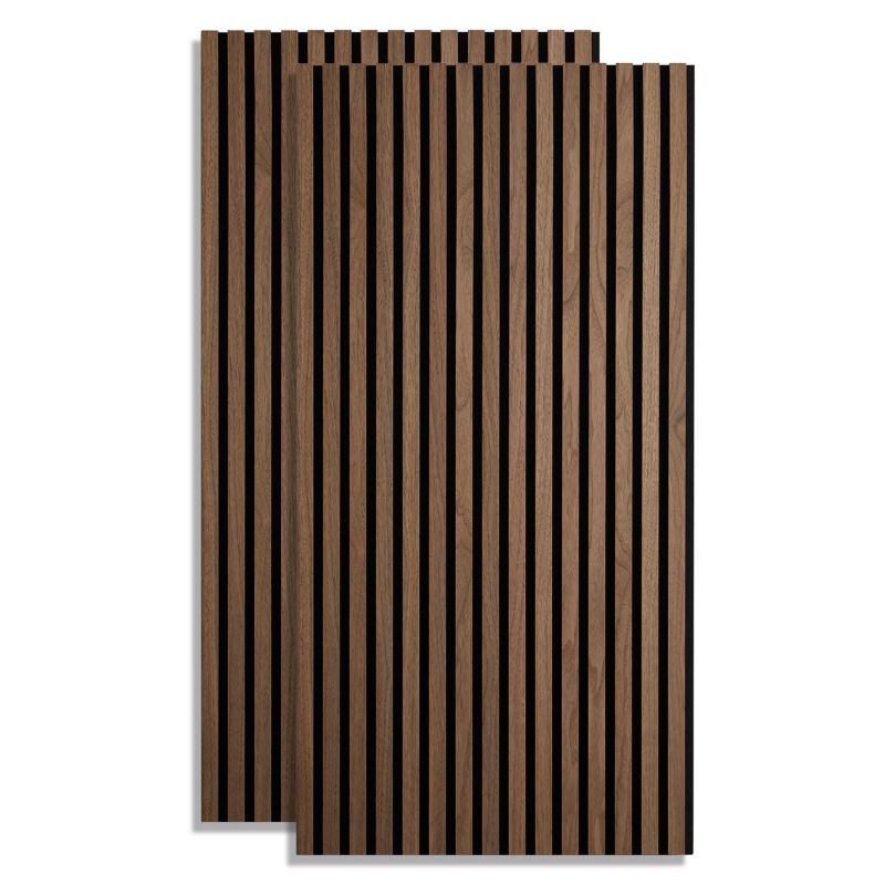 2 Panneaux muraux 60x120 bois marron acoustiques