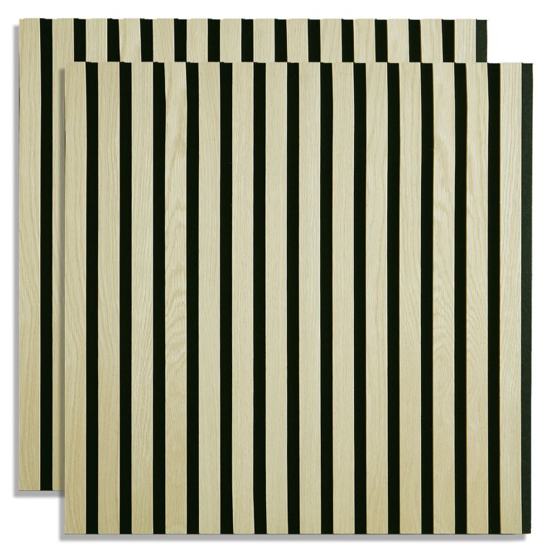 2 Panneaux muraux 60x60 bois crème acoustiques