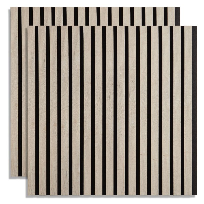 2 Panneaux muraux 60x60 bois gris acoustiques