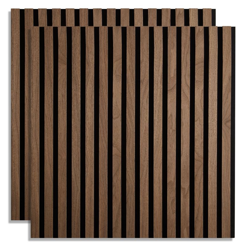 2 Panneaux muraux 60x60 bois marron acoustiques