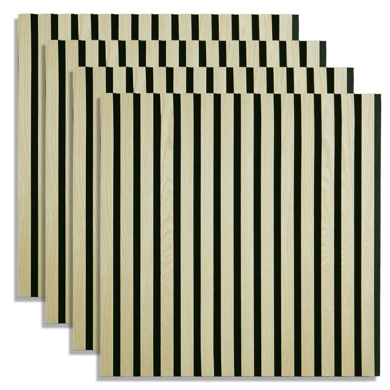 4 Panneaux muraux 60x60 bois crème acoustiques