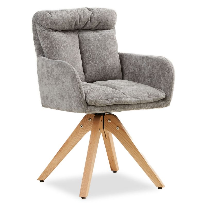 Chaise oeuf moderne lin gris coussin