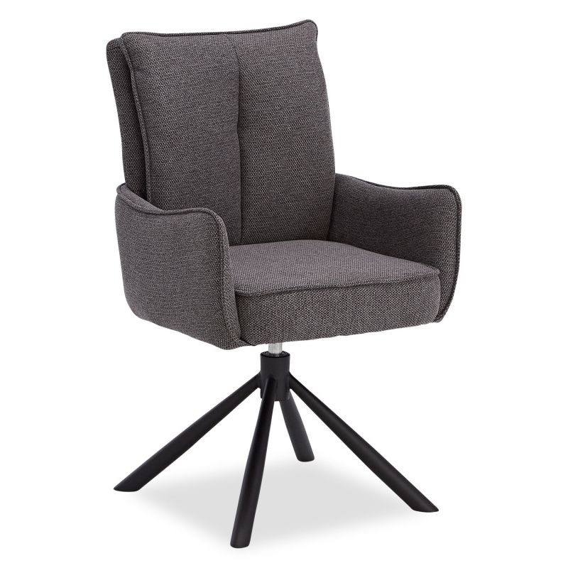 Chaise oeuf moderne tissu anthracite