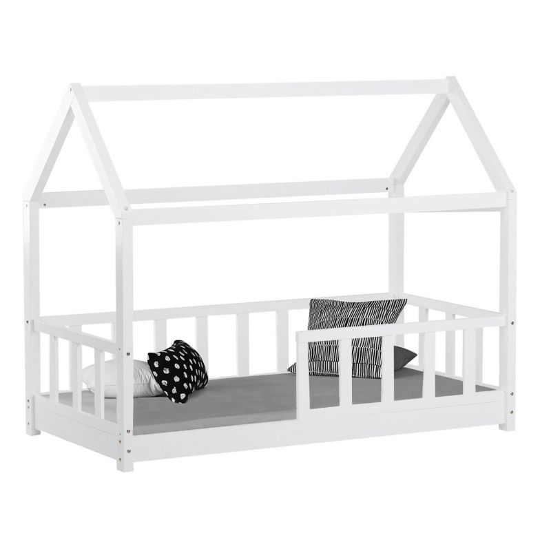 Lit enfant 80x160 matelas cabane barrières