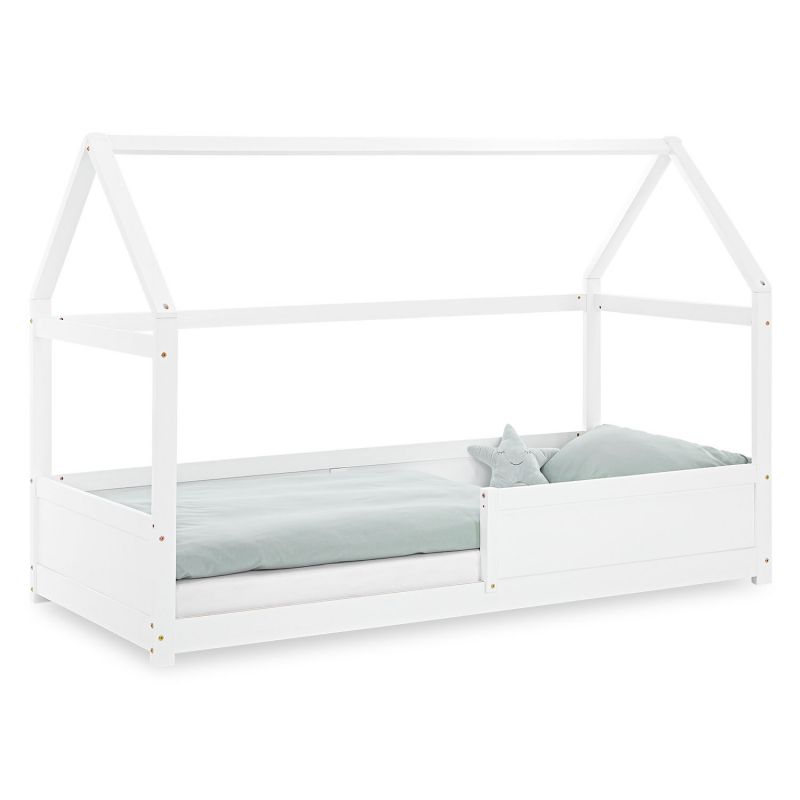 Lit enfant 90x200 matelas cabane barrières