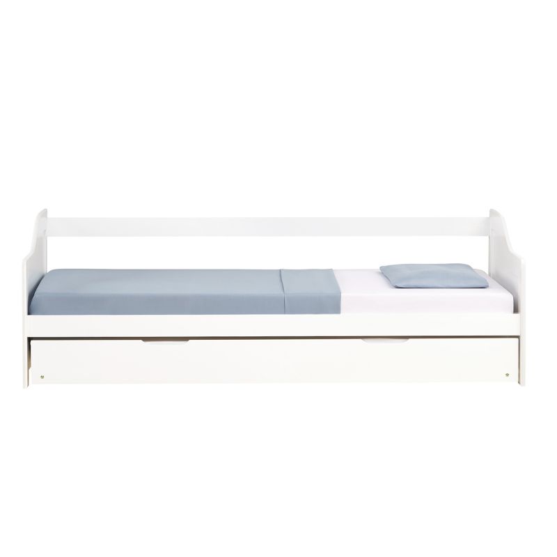 Lit gigogne 90x200 2 matelas bois blanc