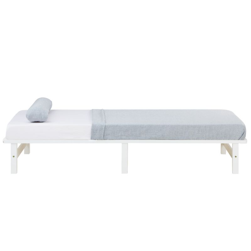 Lit simple 90x200 matelas bois blanc