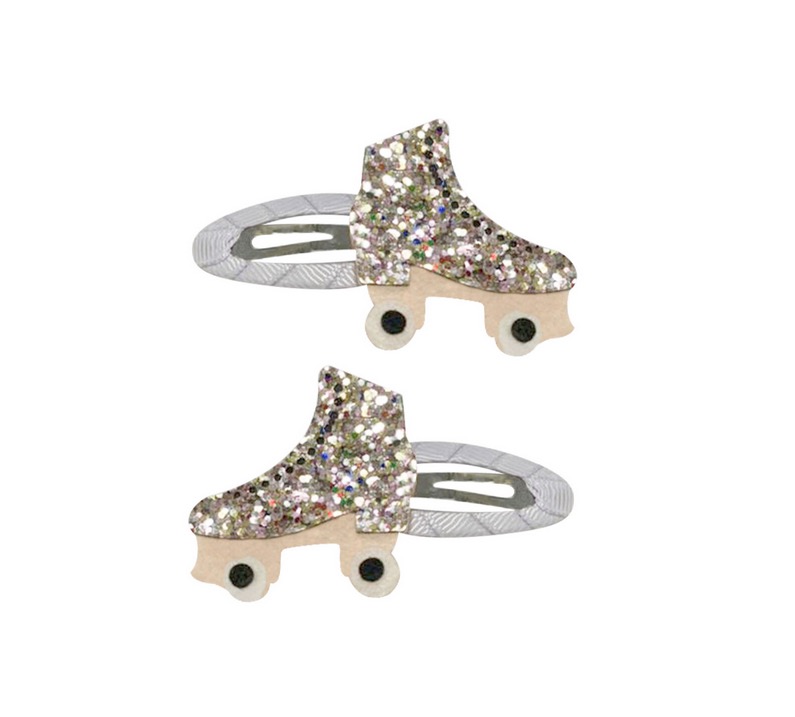 2 Barrettes Disco Roller Pinklet