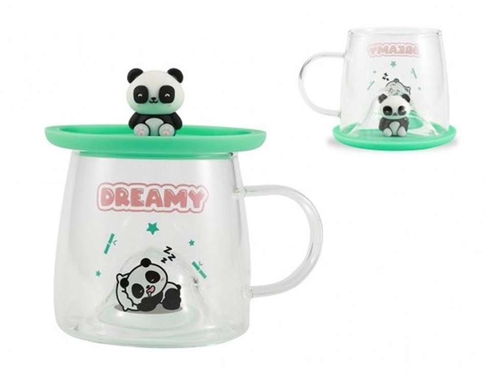 Tasse en verre et couvercle charmy asst