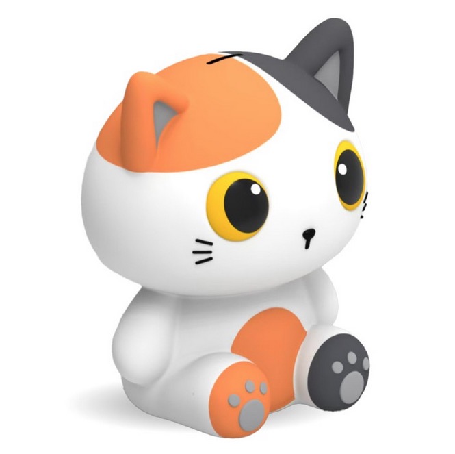 Grande tirelire chat roux et blanc