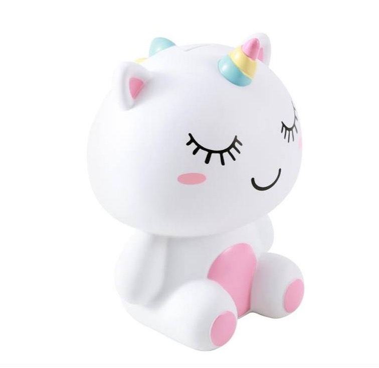 Grande tirelire licorne assise