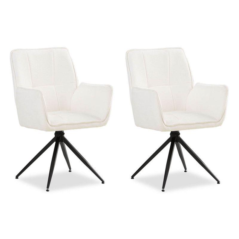 Lot 2 chaises oeuf modernes chenille blanc