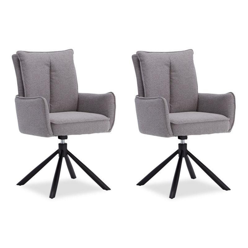 Lot 2 chaises oeuf modernes tissu gris