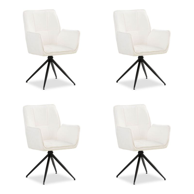 Lot 4 chaises oeuf modernes blanc