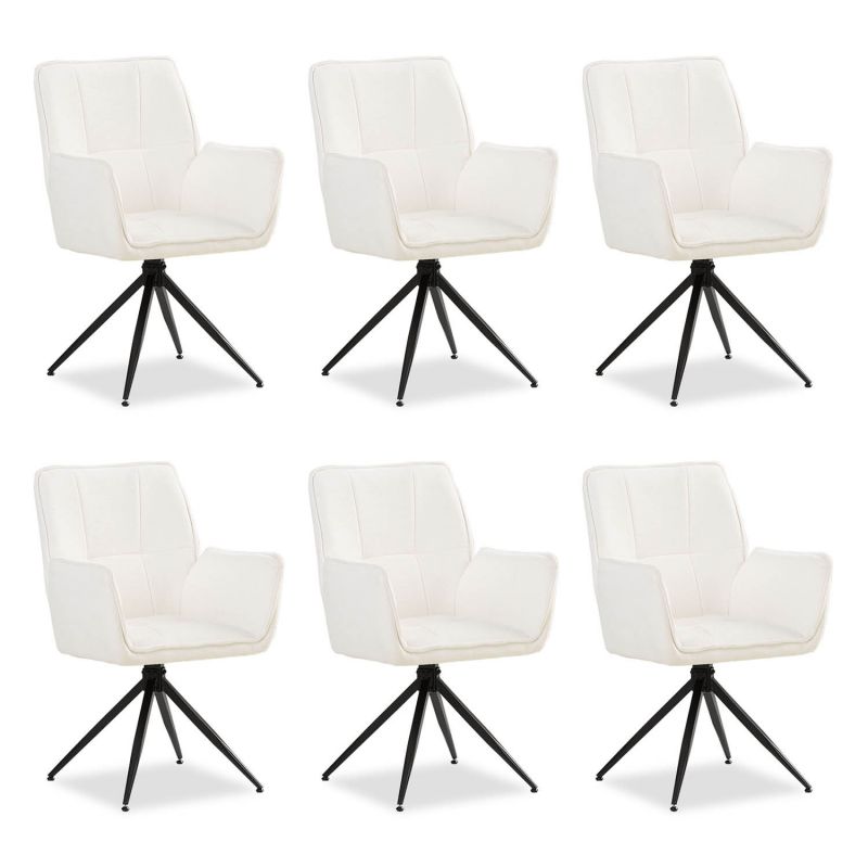 Lot 6 chaises oeuf modernes blanc