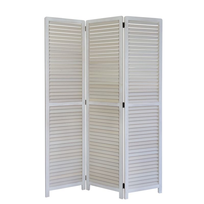 Paravent 3 pans bois blanc