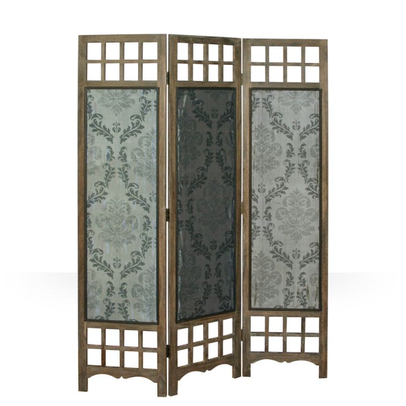 Paravent 3 pans bois marron