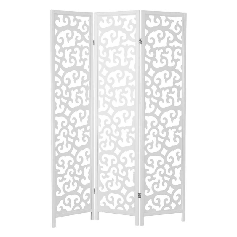 Paravent 3 pans bois 8721 blanc