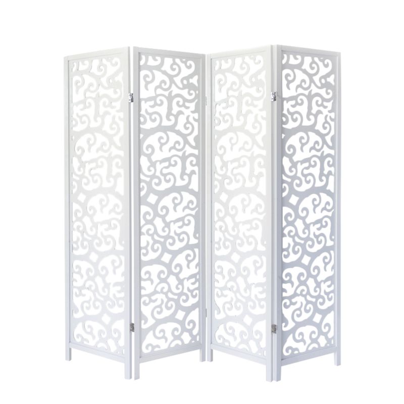 Paravent bois pans - blanc