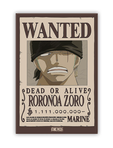 ONE PIECE - Aimant Standard - Wanted Zoro