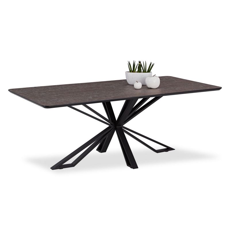 Table repas moderne 200x100 marron/noir