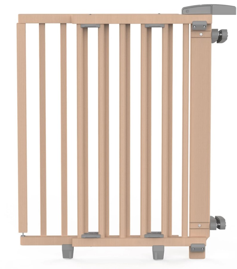 Barrière de Sécurité Escalier Extensible Bois Vernis Clair - 67 à 95 cm