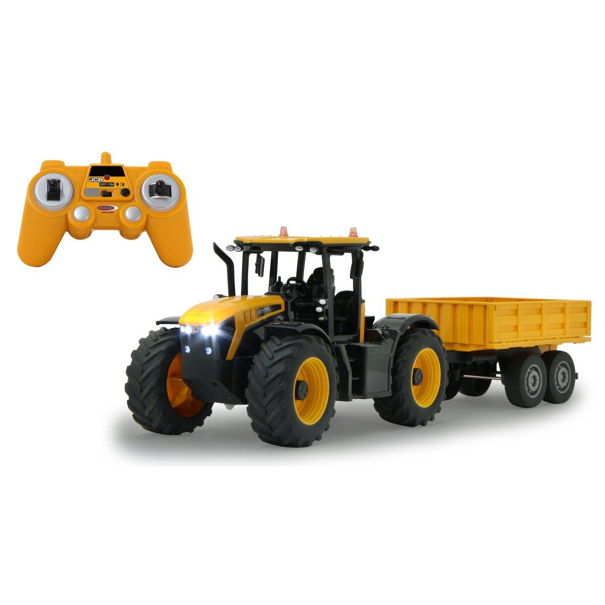 Voiture télécommandée JCB Fastrac Tracteur avec remorque basculante 2,4GHz