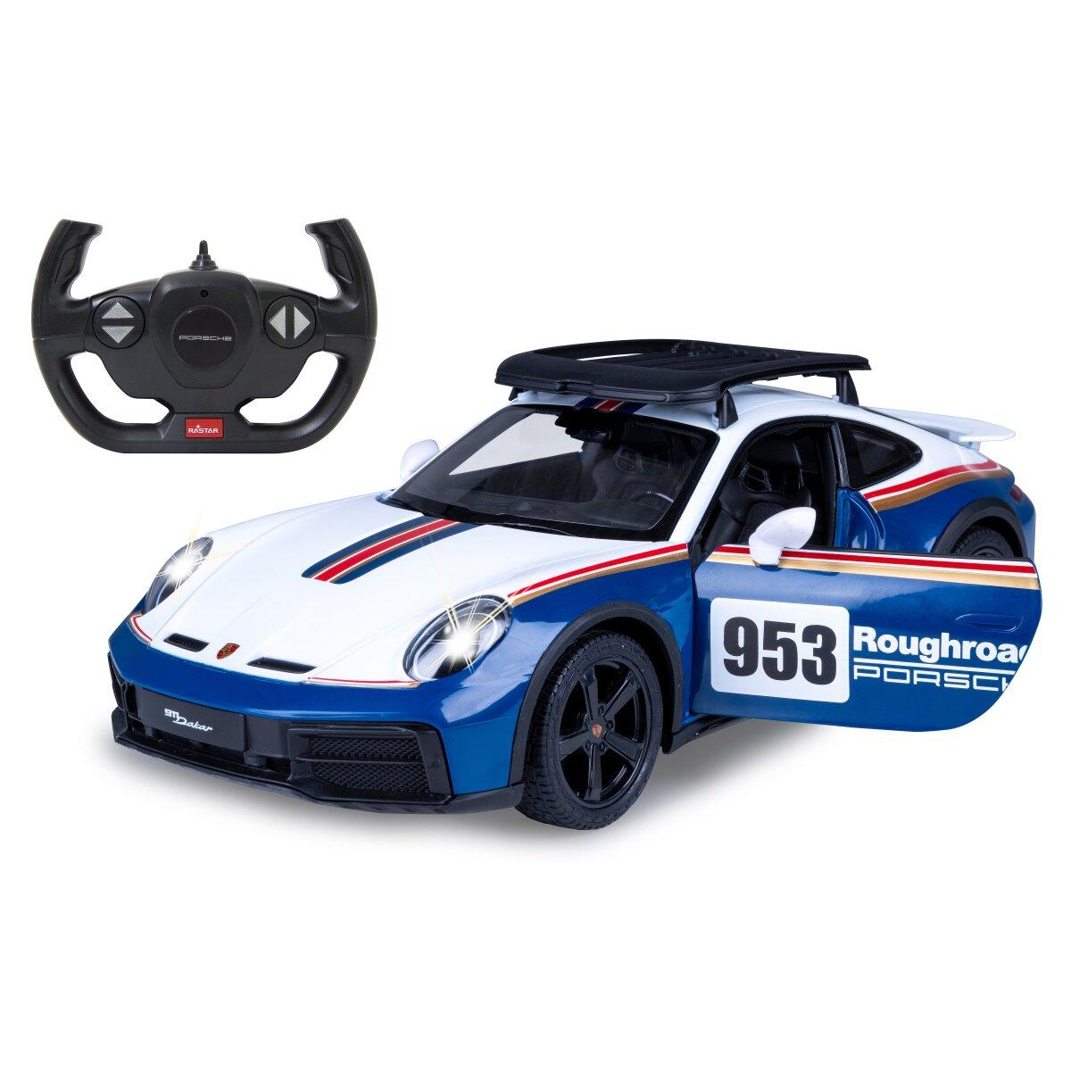 Voiture télécommandée Porsche 911 Dakar Performance 1:14 bleu 2,4GHz Porte manuell