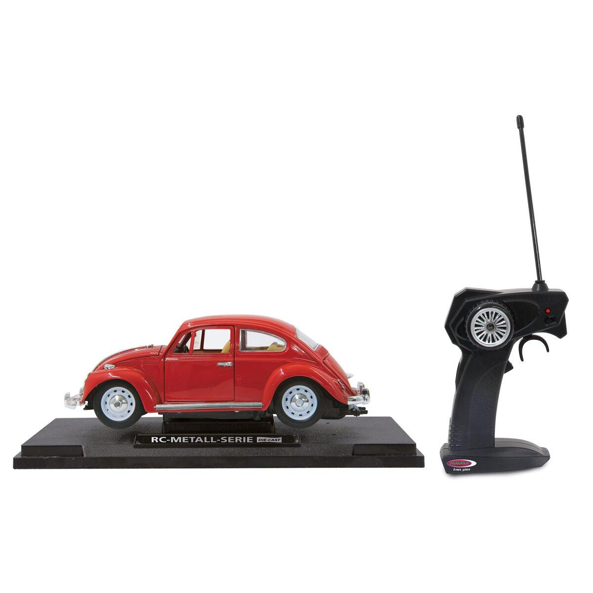 Voiture télécommandée VW Käfer RC Diecast 1:18 rouge 27MHz