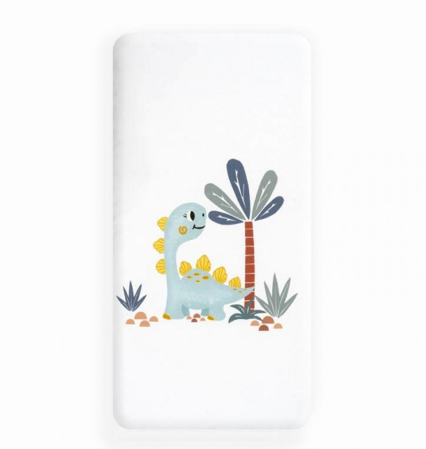 Parure Lit Bébé Amovible Dinosaures Palmera - Blanc