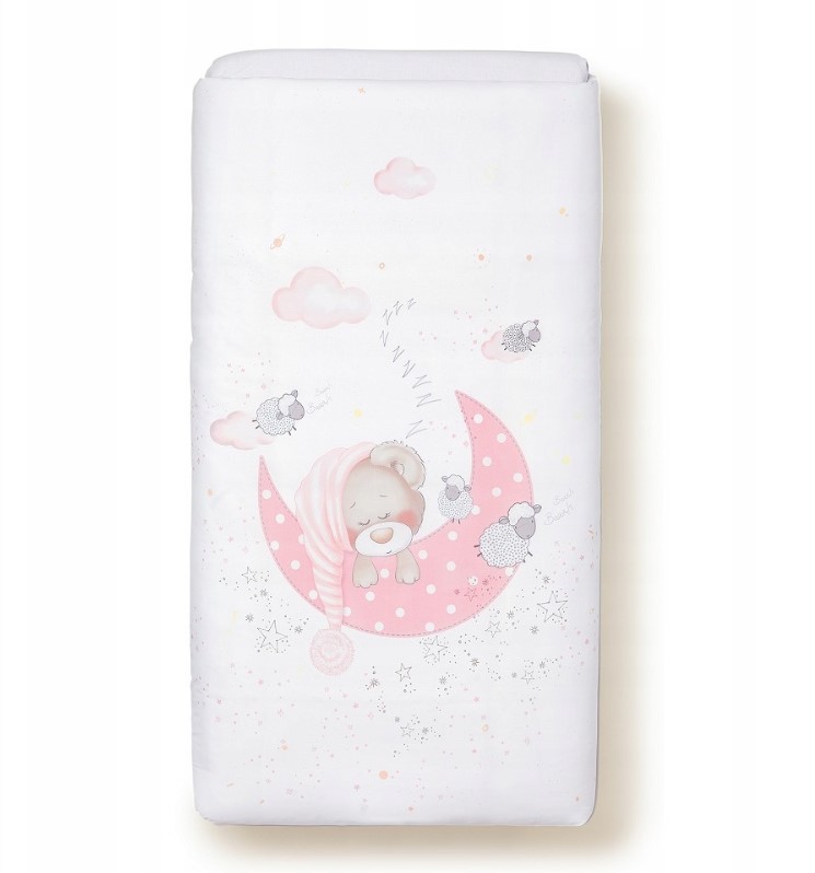 Parure Lit Bébé Amovible Bear Sleeping - Rose