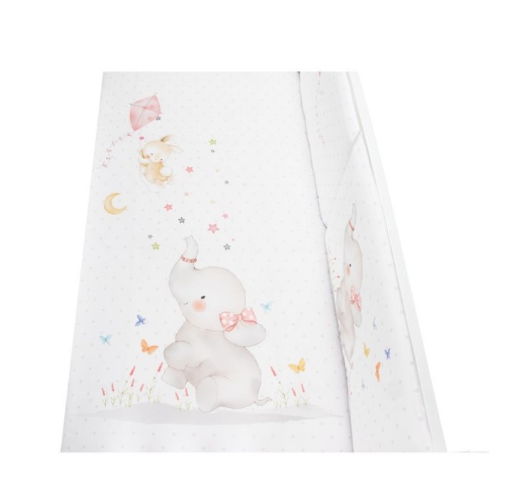 Parure Lit Bébé Amovible Elephant - Rose