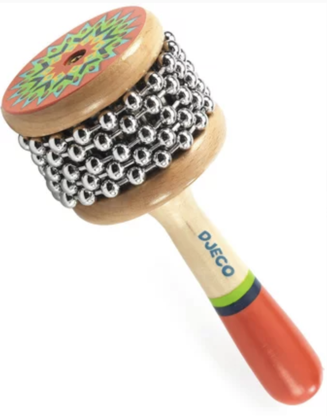 Mini cabassa en bois couleur estivale