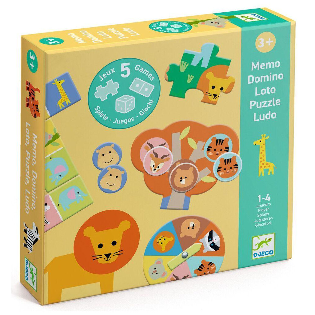 MEMO, LOTO, DOMINO - Animaux sauvages - 5 JEUX