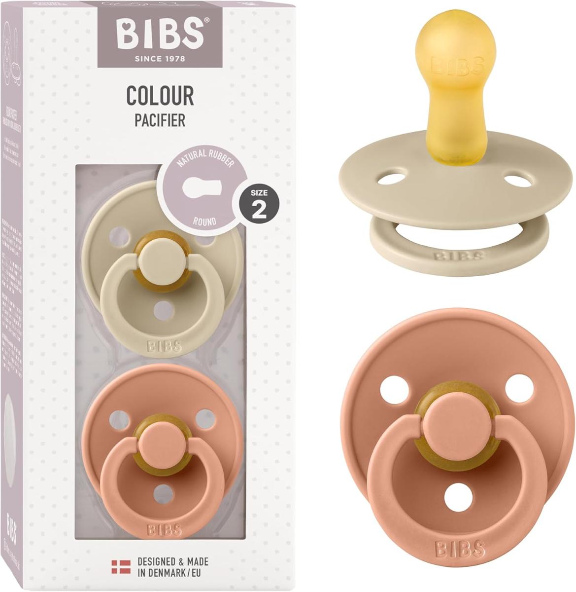 Lot de 2 sucettes - Latex de caoutchouc naturel - Taille 2 6 mois Pack - Vanilla/Peach