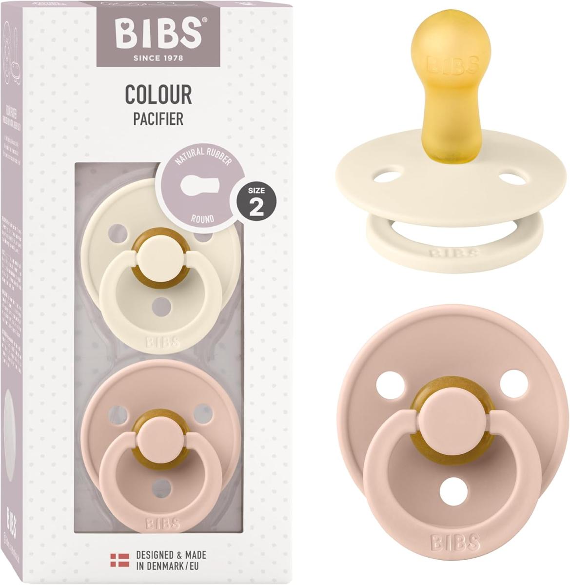 Lot de 2 sucettes - Latex de caoutchouc naturel - Taille 2 6 mois Pack -Ivory/Blush