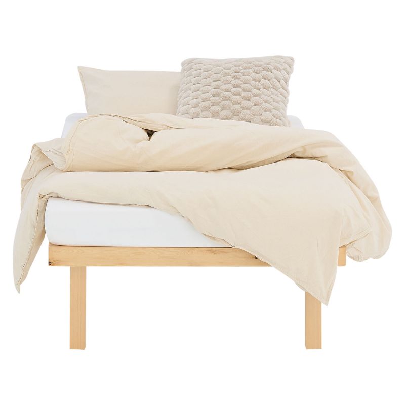 Lit simple 90x200cm en bois naturel avec matelas