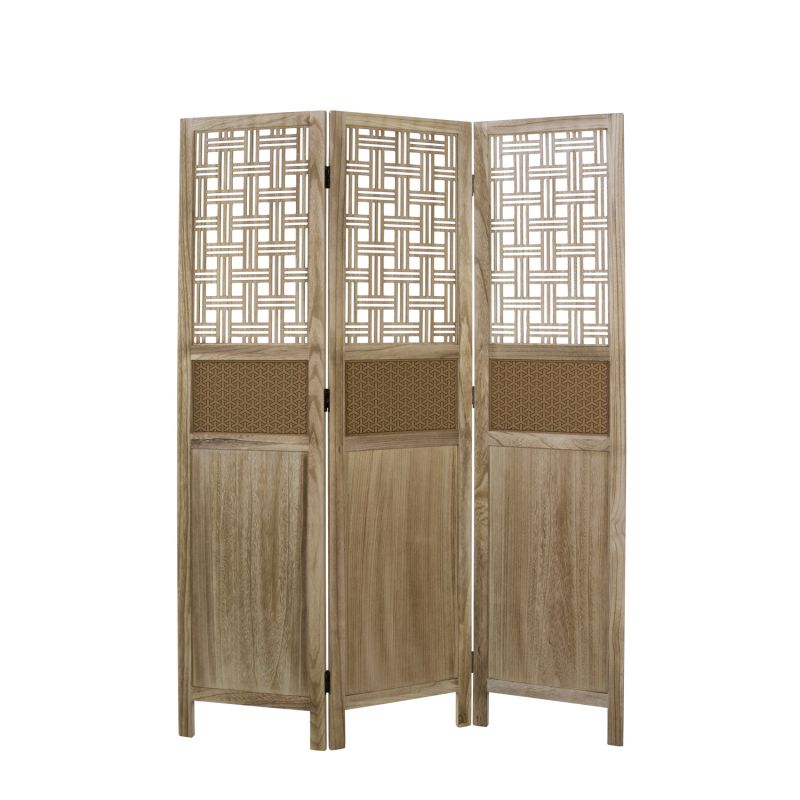 Paravent 3 pans en bois clair