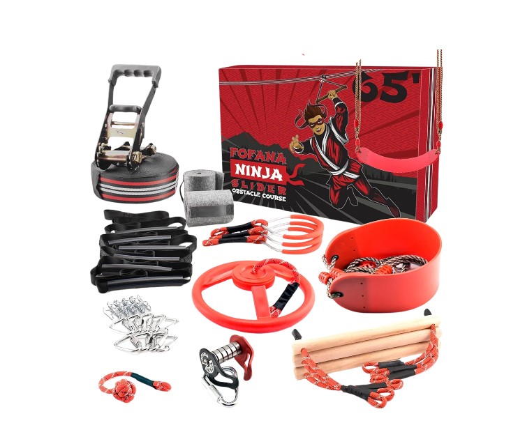 Ninja line - kit slackline obstacles 45 pièces 20m