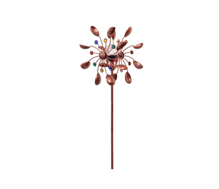 Girouette métal duo seaux led solaire