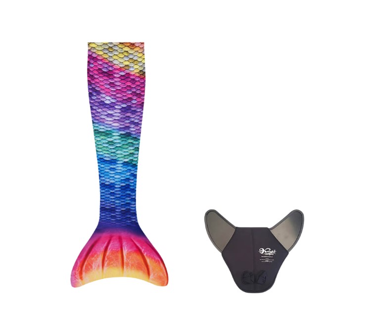 Queue sirène monopalme arc-en-ciel s