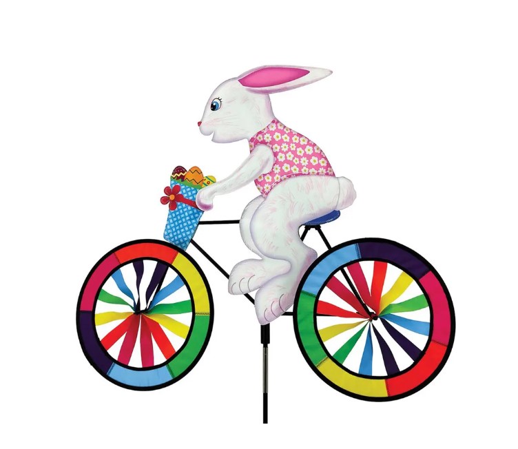 Girouette à planter lapin sur vélo 
