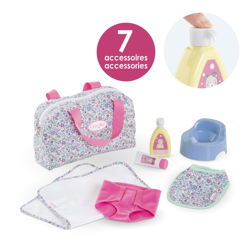 Coffret accessoires a langer Floral pour poupon BB36